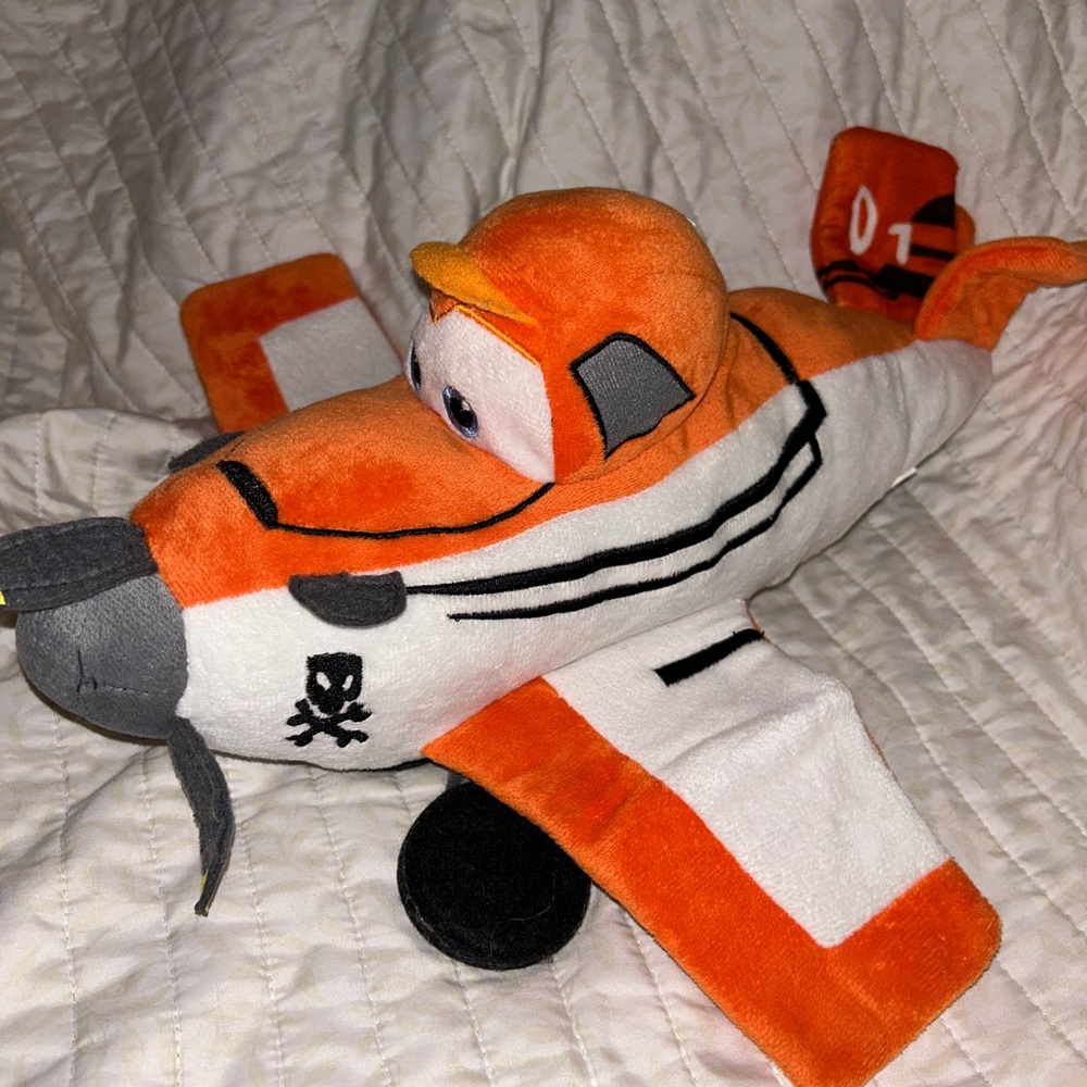 Disney Pixar Planes Dusty Crophopper 16” Plush Stuffed Airplane Orange